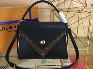 ルイ・ヴィトン「LOUIS VUITTON」 ドゥブルV ハイエンド モノグラム･キャンバス トートバッグ ショルダーバッグ ブラック 【M54624A】