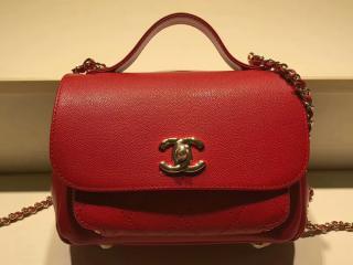 【A93607 Y82224 3B983】 シャネル Chanel 2017秋・冬モデル ハンドバッグ グレインド カーフスキン レッド