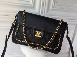 シャネル CHANEL 2017AW 秋・冬モデル ハンドバッグ ラムスキン ショルダーバッグ ブラック 【A91802 Y01295 3B610b】