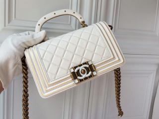 ボーイ シャネル 「BOY CHANEL」 ハンドバッグ ショルダーバッグ・ポシェット ラムスキン & レジン ゴールド金具 【A91881 Y82128 C4996W】