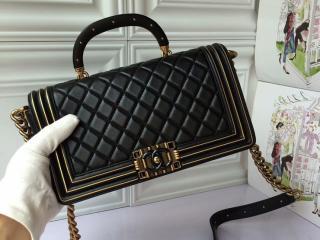 ボーイ シャネル 「BOY CHANEL」 ハンドバッグ ショルダーバッグ・ポシェット ラムスキン & レジン ゴールド金具 25cm 【A91881 Y82128 BC4996】