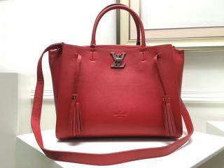 M54570 ルイ・ヴィトンバッグコピー LOUIS VUITTON ロックミート「LOCKME」トートバッグ ショルダーバッグ シルバー金具 ルビー 4色選択可