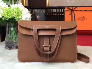 エルメス アルザンバッグ HERMES Halzan ヴォー・スウィフト シルバープレーテッド シルバー金具 【H070428A】