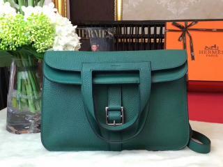 エルメス アルザンバッグ HERMES Halzan ヴォー・スウィフト シルバープレーテッド シルバー金具 【H070428F】