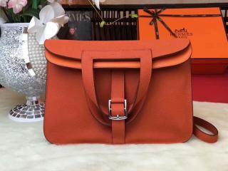 エルメス アルザンバッグ HERMES Halzan ヴォー・スウィフト シルバープレーテッド シルバー金具 【H070428H】