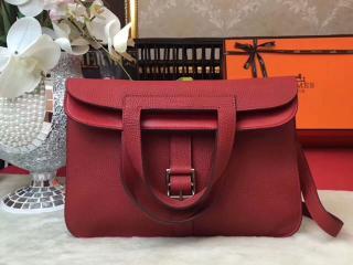 エルメス アルザンバッグ HERMES Halzan ヴォー・スウィフト シルバープレーテッド シルバー金具 【H070428J】