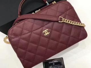 シャネル CHANEL ボーリング バッグ グレインド カーフスキン ショルダーバッグ 牛革  【A91907 Y82213 3B842p】