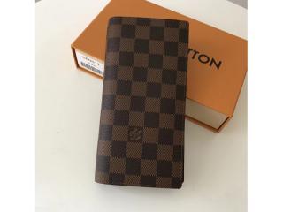 【N60017】 ルイヴィトン ダミエ・エベヌ 財布 コピー LOUIS VUITTON ポルトフォイユ・ブラザ ダミエ・エベヌ 二つ折り長財布