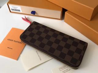 【N60534】 ルイヴィトン ダミエ・エベヌ 財布 コピー LOUIS VUITTON ポルトフォイユ・クレマンス スリーズ ドファスナー長財布