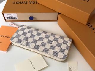 【N61264】 ルイヴィトン ダミエ・アズール 財布 コピー LOUIS VUITTON ポルトフォイユ・クレマンス ローズ・バレリーヌ ドファスナー財布
