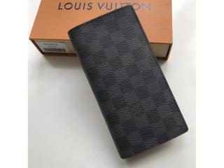 【N62665】 ルイヴィトン ダミエ・グラフィット 財布 コピー LOUIS VUITTON ポルトフォイユ・ブラザ ダミエ・エベヌ 二つ折り長財布