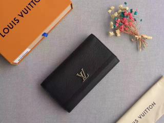 【M62329】 ルイヴィトン 長財布 コピー「LOUIS VUITTON LOCKME II」ポルトフォイユ・ロックミー II その他レザー 二つ折り財布 ノワール