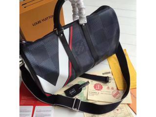 【N44008】 ルイヴィトン ダミエ・コバルト バッグ スーパーコピー 「LOUIS VUITTON」 キーポル・バンドリエール 45 ラティチュード