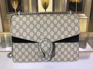 グッチ ディオニュソス バッグ コピー〔GUCCI Dionysus GG Supreme〕エンブロイダリー GGスプリーム キャンバス ラージ ショルダーバッグ ブラック 【403348 KHNRN 9769】