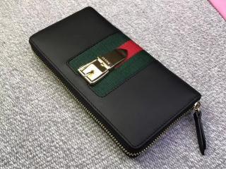 【476083 CWLSG 1060】 グッチ シルヴィ 財布 スーパーコピー〔GUCCI Sylvie〕ブラック レザー ジップアラウンドウォレット ラウンドファスナー長財布