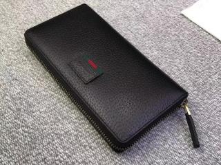グッチ 財布 コピー 〔GUCCI〕 ウェブ付き レザー ジップアラウンドウォレット ブラック レザー 【435298 DJ21T 1060】
