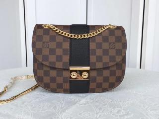 【N64419】 ルイヴィトン ダミエ・エベヌ バッグ コピー「LOUIS VUITTON」 ワイト チェーンショルダーバッグ ノワール