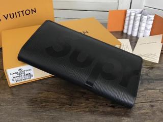 【M67721】 ルイ・ヴィトン エピ 長財布 コピー 「LOUIS VUITTON x SUPREME」 ポルトフォイユ ブラザ シュプリーム メンズ二つ折財布 ノワール