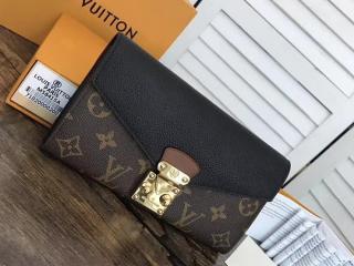 【M58415】 NOIR ルイヴィトン モノグラム 財布 スーパーコピー 「LOUIS VUITTON」 ポルトフォイユ・パラス ヴィトン 人気長財布 レディース 二つ折り