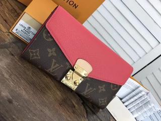 【M58417】 ROSE LITCHI ヴィトン 人気長財布 レディース 「LOUIS VUITTON」 ポルトフォイユ・パラス ルイヴィトン モノグラム 二つ折り財布 コピー