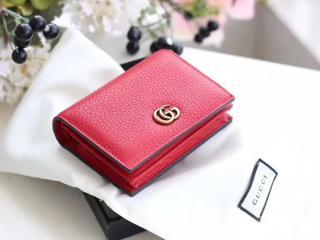 【‎456126 CAO0G 6433】 グッチ 二つ折り財布 コピー〔GUCCI〕プチ マーモント 小銭入れ カードケース 二つ折り レディース 財布 ハイビスカスレッド レザー
