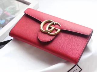 【‎400586 A7M0T 6339】 グッチ マーモント 二つ折り財布 スーパーコピー〔GUCCI GG Marmont〕 GGマーモント オンライン限定 レッド レザー コンチネンタルウォレット レディース 長財布
