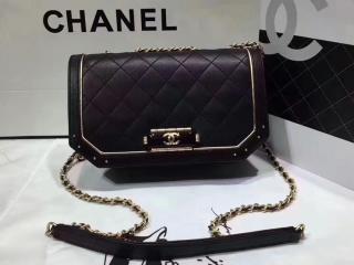 【A91836 Y82125 C0286】 シャネル 2017AW 「CHANEL」 ハンドバッグ チェーンショルダーバッグ ゴールド ダーク ゴールド & ブラック