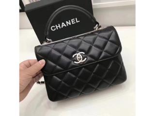 シャネル 「CHANEL」 2017秋冬新作 トレンディCC ハンドバッグ ラムマトラッセ2WAY シルバー金具 4色 ブラウン 【A49936】