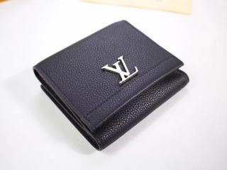 【M64309】 ルイヴィトン 二つ折り財布 コピー 「LOUIS VUITTON」 ポルトフォイユ・ロックミーII コンパクト ミニ財布 トリヨン ヴィトン 小銭入れ 3色 ノワール