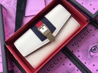 【476084 CWLSG 8454】 グッチ シルヴィ 長財布 コピー〔GUCCI Sylvie〕 ジップアラウンドウォレット 二つ折り財布 3色可選択 ホワイト レザー