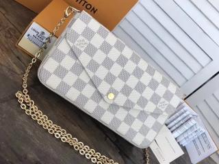 【N63106】 LOUIS VUITTON ルイヴィトン ダミエ・アズール 財布 コピー ポシェット・フェリーチェ ミニバッグ レディース 2way 長財布