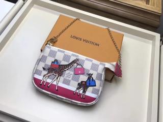 【N62200】 LOUIS VUITTON ルイヴィトン ダミエ・アズール ミニバッグ スーパーコピー 2017AW ミニ・ポシェット・アクセソワール・キリンが可愛い 2way