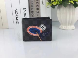 【N64439】 LOUIS VUITTON ルイヴィトン ダミエ･グラフィット 財布 スーパーコピー ポルトフォイユ・ミュルティプル LVリーグ ヴィトン メンズ 二つ折り財布 