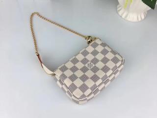 【N58010】 LOUIS VUITTON ルイヴィトン ダミエ・アズール バッグ スーパーコピー ミニ・ポシェット・アクセソワール ヴィトン チェーンショルダーバッグ ゴールド金具