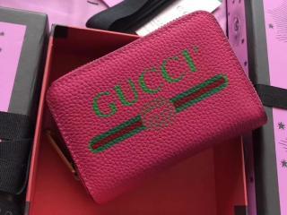 ‎【496319 0GCAT 8840】 GUCCI グッチ プリント 財布 コピー カード＆コインケース コインケース・小銭入れ ミニ カード＆財布 4色可選択 ピンク レザー