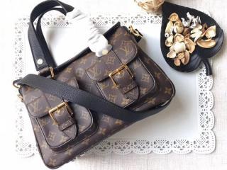 【M44207】 LOUIS VUITTON ルイヴィトン モノグラム バッグ コピー マンハッタン トートバッグ ヴィトン レディースショルダーバッグ 2WAY 3色可選択 ノワール