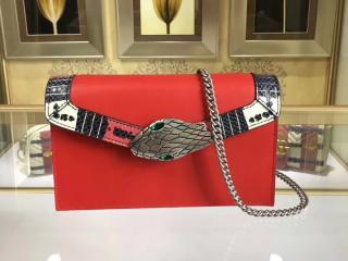 【453753 CVLSN 9673】 GUCCI グッチ リリス バッグ コピー スネークヘッド クラッチ チェーンショルダーバッグ 2色可選択 レッド