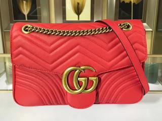 【443496 DRW3T 6433】 GUCCI グッチ GGマーモント バッグ コピー 2017秋冬新作 GG Marmont キルティング チェーンショルダーバッグ 3色可選択 レッド