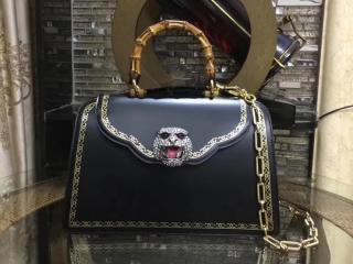 【495881 DT98X 8556】 GUCCI グッチ シアラ バッグ スーパーコピー シアラ フレーム プリント レザー トップハンドルバッグ レディース チェーンショルダーバッグ ブラック