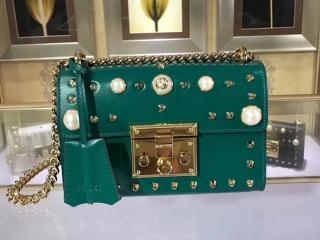 【432182 DLXDG 3175】 GUCCI グッチ パドロック バッグ コピー Padlock スタッズ付き レディース チェーンショルダーバッグ 5色可選択 グリーン レザー