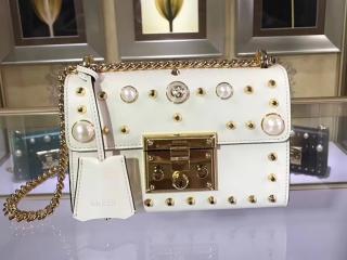 【432182 DLXDG 9085】 GUCCI グッチ パドロック バッグ スーパーコピー Padlock スタッズ付き レディース チェーンショルダーバッグ 5色可選択 ホワイト レザー
