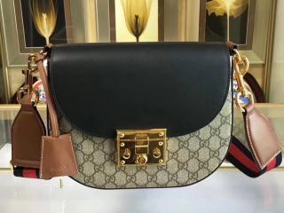 【453189 K6RCG 8982】 GUCCI グッチ クロスボディ バッグ スーパーコピー Padlock GGスプリーム レディース ショルダーバッグ 3色可選択 ブラック&ブラウン レザー