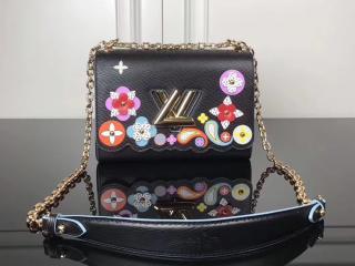 【M54857】 LOUIS VUITTON ルイヴィトン エピ バッグ スーパーコピー ツイスト MM ポップな花柄 ヴィトン レディース チェーンショルダーバッグ 3色可選択 ブラック