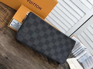 【N63095】 LOUIS VUITTON ルイヴィトン ダミエ・グラフィット 長財布 コピー ジッピー・ウォレット ヴェルティカル ヴィトン メンズ ラウンドファスナー財布
