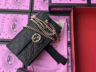 【409340 CWC1G 1000】 GUCCI グッチ バッグ スーパーコピー Signature ミニバッグ レディース チェーンショルダーバッグ 2色可選択 ブラック