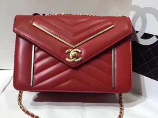 CHANEL シャネル バッグ コピー レディース チェーンショルダーバッグ 3色 レッド ×ゴールド金具  羊革 【CH0760 255】