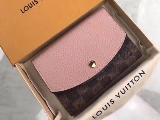 【N60043】 LOUIS VUITTON ルイヴィトン ダミエ・エベヌ 財布 スーパーコピー ポルトフォイユ・ノルマンディー ヴィトン トリヨン レディース 二つ折り財布 2色可選択 ローズバレリーヌ