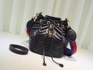 【476674 D8GET 8975】 GUCCI グッチ GGマーモント バッグ スーパーコピー 2017秋冬 GG Marmont バケツバッグ レディース ショルダーバッグ 4色可選択 ブラック 日本未入荷
