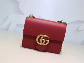 GUCCI グッチ GGマーモント バッグ スーパーコピー GG Marmont レディース チェーンショルダーバッグ 4色可選択 レッド&ゴールド金具 【431384 CDZ0T 6433】