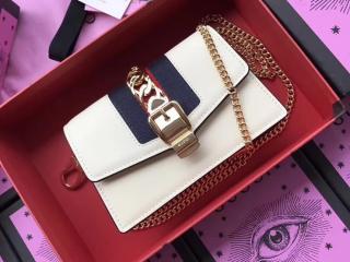 【494646 CWLSG 8454】 GUCCI グッチ シルヴィ バッグ スーパーコピー Sylvie Mini Chain Bag ミニ チェーンショルダーバッグ 3色可選択 ホワイト レザー